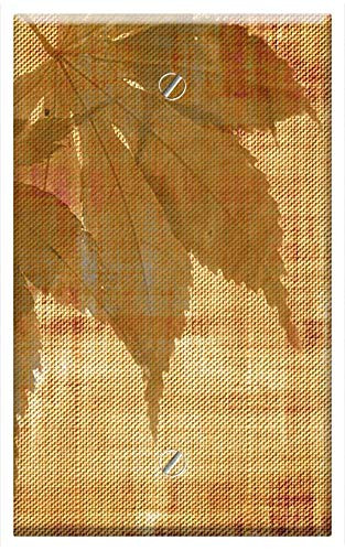 Single-Gang Blank Wall Plate Cover - Parchment Paper Leaves Aesthetic Branch Old