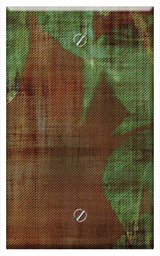 Single-Gang Blank Wall Plate Cover - Parchment Paper Leaves Aesthetic Branch Old 1