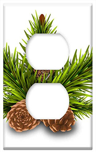 Switch Plate Outlet Cover - Pinheiro Pine Cones Tree Branch Rama Leaves