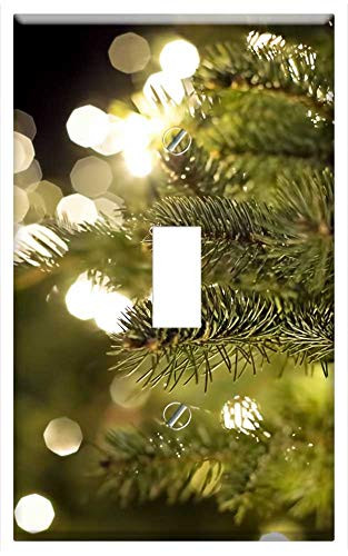 Switch Plate Single Toggle - Pine Branch Christmas Christmas Lights Xmas Pine