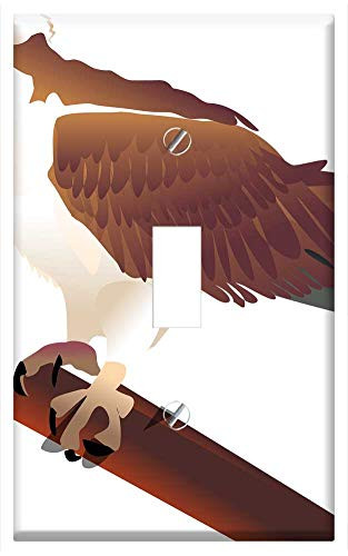 Switch Plate Single Toggle - Eagle Hawk Bird Branch Media Image
