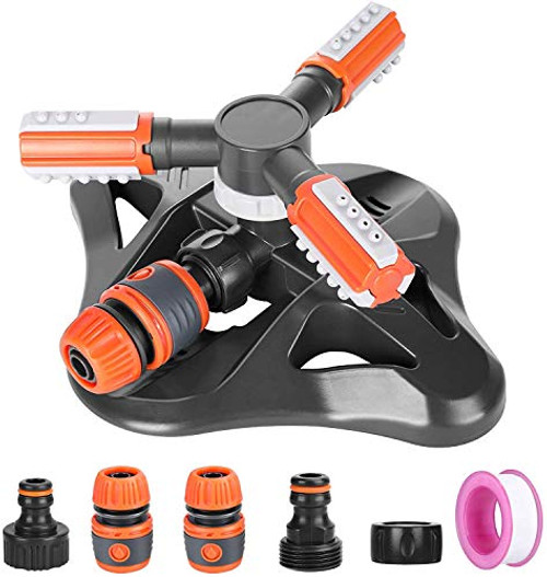 Bearbro Garden Sprinkler-Lawn Watering Sprinkler-Automatic 360 Degree Rotating Lawn Sprinkler-Large Area Coverage Adjustable Garden Hose Sprinkler for Lawns and Gardens -Orange- Bearbro Garden Sprinkler-Lawn Watering Sprinkler-Automatic 360 Degree Rotating Lawn Sprinkler-Large Area Coverage Adjustable Garden Hose Sprinkler for Lawns and Gardens -Orange-