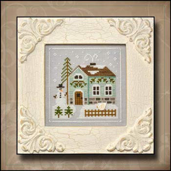 Frosty Forest 3-Snowman's Cottage Cross Stitch Chart