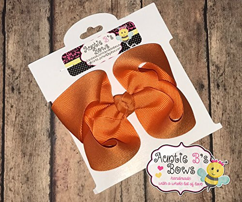 Solid Pumpkin Pie Orange Boutique Hair Bow 4inch MADE IN USA