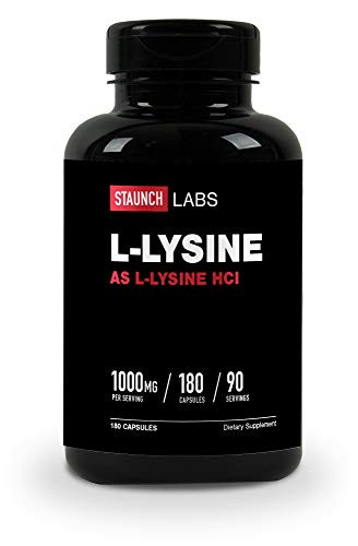 Staunch Labs L-Lysine 500 MG 180 Capsules- 90 Servings -1000 MG Per Serving-