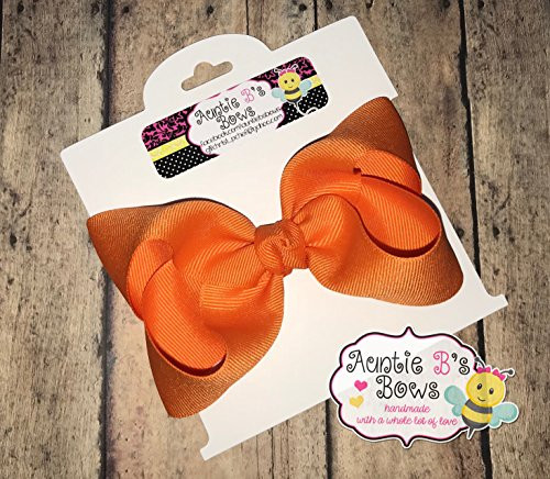 Solid Orange Boutique Hair Bow 4inch MADE IN USA