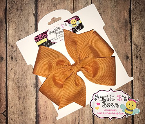 Solid Ginger Orange Pinwheel Hair Bow 4inch MADE IN USA