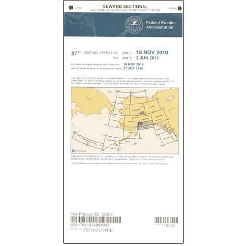 FAA Chart- VFR Sectional SEWARD SSEW -Current Edition-