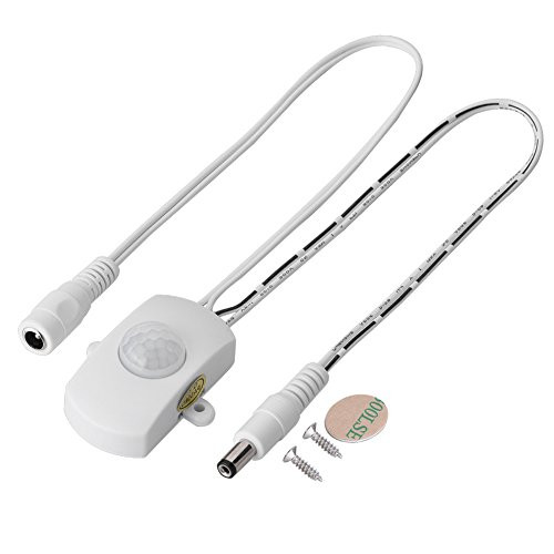 PIR Motion Sensor Switch-6 V-24VDC Mini PIR Infrared Motion Sensor for Motion-Activated Lighting-LED Strips Security System- Automatic Sensory Device-White/Black-White-