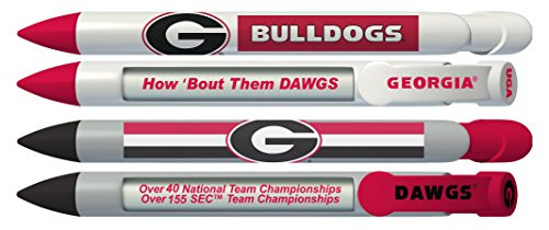 University of Georgia Bulldogs Greeting Pen Rotating Message Pens - 4 Pack (8004) Officially Licensed Collegiate Product