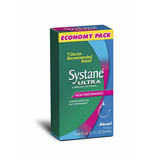 Systane Ultra Lubricant Eye Drops .33 fl oz -10 mL Bottle- -3 Bottles Total-