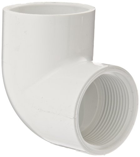 Spears 407 Series PVC Pipe Fitting- 90 Degree Elbow- Schedule 40- White- 2inch Socket x NPT Female
