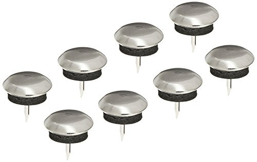 MINTCRAFT FE-50412 Nail-On Cushion Furniture Slide Glide- 7/8 in Dia- Chrome- quot