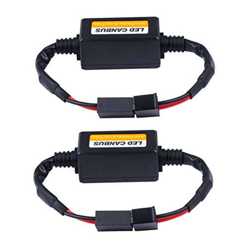 Garneck 2Pcs Led Headlight Decoder H7 Canbus Resistor Anti-flicker Harness Headlight Bulb Decoder Error Free Conversion Kit for Car Warning -Black-