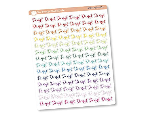 Dr. Appt Stickers- ScriptinchDr. Apptinch Stickers for Planner- Rainbow Colored Tracking Stickers -904-064-051L-WH-