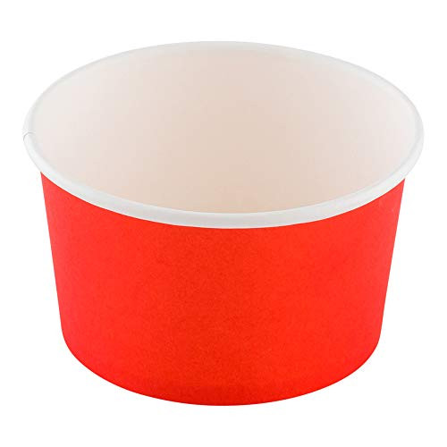 Coppetta 3 oz Round Red Paper To Go Cup - 3inch x 3inch x 1 3/4inch - 50 count box - Restaurantware