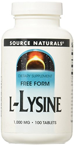 Source Naturals L-Lysine- Free Form- 1000mg- 100 Tablets