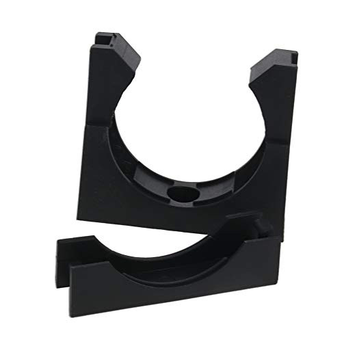 Fielect 5pcs Corrugated Tube Holder Bracket AD54.5 Plastic Mounting Bracket Pipe Clamp Clips with Cover Black