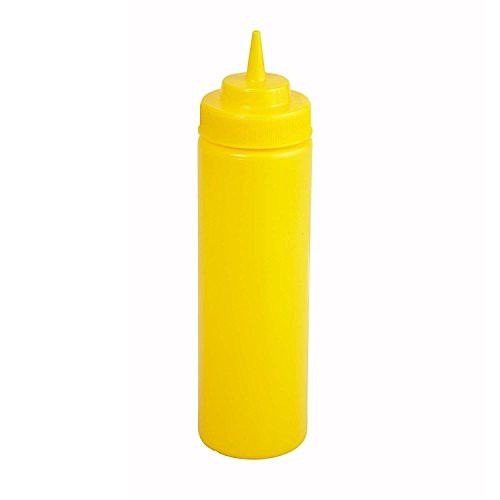 Winco PSW-12Y Wide Mouth Squeeze Bottles- 12-Ounce- Yellow