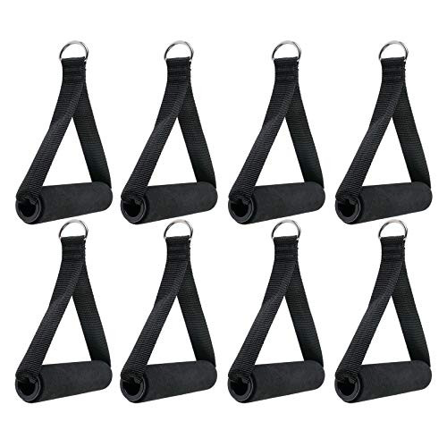 XMSound 8 Pcs Resistance Band Handles Exercise Band Handles Replacement Fitness Strap Cable Machine Attachment Grips Pull Handles Resistance Bands for Resistance Training-Yoga- Strength Training