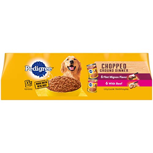Pedigree Chopped Ground Dinner Adult Canned Soft Wet Meaty Dog Food Filet Mignon Flavor and With Beef Variety Pack- -12- 13.2 oz. Cans Pedigree Chopped Ground Dinner Adult Canned Soft Wet Meaty Dog Food Filet Mignon Flavor and With Beef Variety Pack- -12- 13.2 oz. Cans