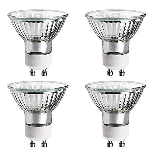 35 Watts Halogen Light Bulb MR16 GU10 Base 35w 120v Reflector Flood Lights for Track Lighting Bulbs and Recessed Cans Spotlights with UV Filter Cover 35MR16/GU10/FL Pack of 4