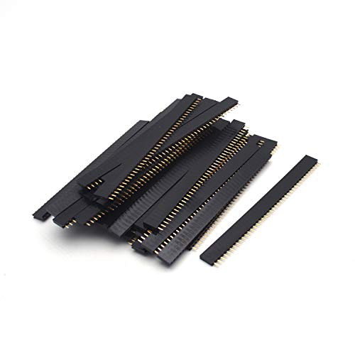 Antrader 40 Pin 2.54mm Spacing Straight PCB Board Female Pin Header Connector Strip for Shield- 50 Pack Antrader 40 Pin 2.54mm Spacing Straight PCB Board Female Pin Header Connector Strip for Shield- 50 Pack