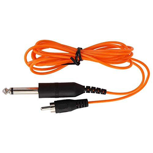Tattoo Machine Hook Line- Ultra-fine Tattoo Clip Cord Power Supply Accessory with Straight RCA Interface Tattoo Hook Line Durable Clip Cord for Tattoo Machine -Orange-