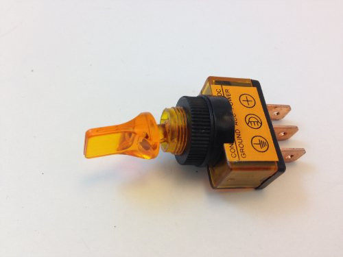 ILLUMINATED TOGGLE SWITCH ON/OFF 20 AMP 12VDC COLOR -1 PACK- AMBER-