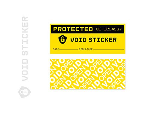 100 Customs Stickers - Tamper Evident Stickers - Tamper-Resistant Labels - Tamper Proof Stickers - Highly Security Tamper Evident Stickers - Warranty Void Labels - Unique Numbering -Yellow- Medium-