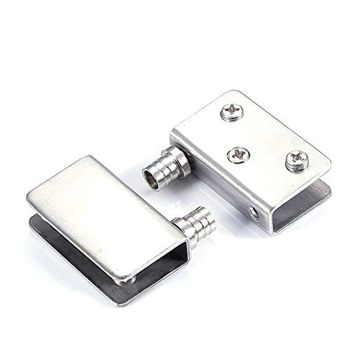 Glass Door Hinge Glass Door Pivot Hinge for Free Swinging Glass Doors Used for Cabinet Glass Pivot Door orcupboard Cabinet Glass Doors Polished Chrome Door Hinge-1Pair- -Silver-