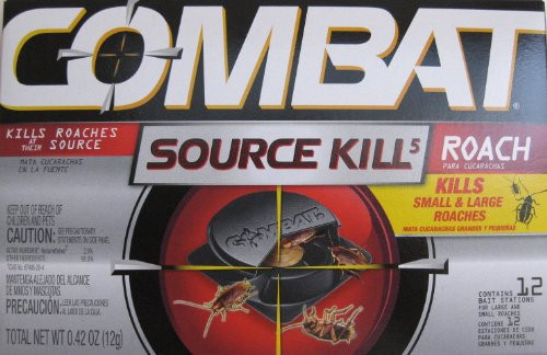 Combat Source Kill 5- Kills Small  and  Large Roaches at Their Source- Kills Roaches for 3 Months- 12 Bait Stations