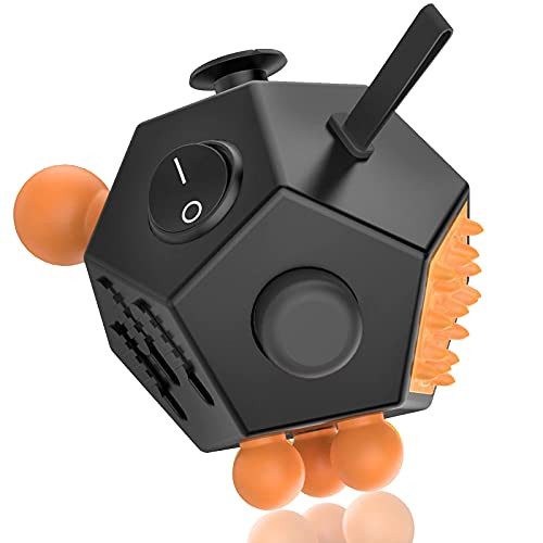 YollalleN 12 Sided Fidget Cube Relieves Stress and Anxiety Fidgets for Teens Fidget Dodecagon Sensory Fidget Toys Stress Fidget Cube for Kids and Adults with ADHD ADD OCD Autism -BlackPlusOrange- YollalleN 12 Sided Fidget Cube Relieves Stress and Anxiety Fidgets for Teens Fidget Dodecagon Sensory Fidget Toys Stress Fidget Cube for Kids and Adults with ADHD ADD OCD Autism -BlackPlusOrange-