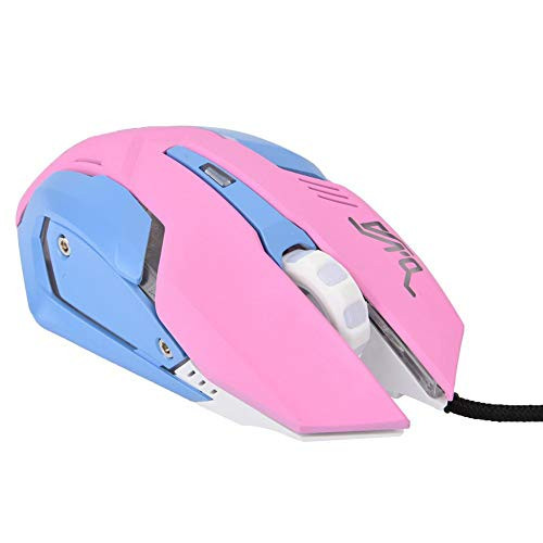 Wendry Gaming Mouse- RGB LED Backlit Computer Mice- 3200DPI High Sensitivity Pink Gaming Mouse Comfortable Grasping Wired Gaming Mouse