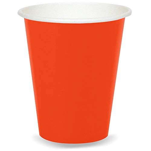 BirthdayExpress Tangerine Orange Party Supplies - 9oz. Cups -8-
