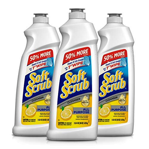 Soft Scrub All Purpose Surface Cleanser- Lemon- 36 Ounce -Pack of 3-