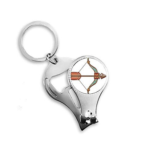 Sagittarius Constellation Zodiac Symbol Nail Nipper Ring Key Chain Bottle Opener Clipper