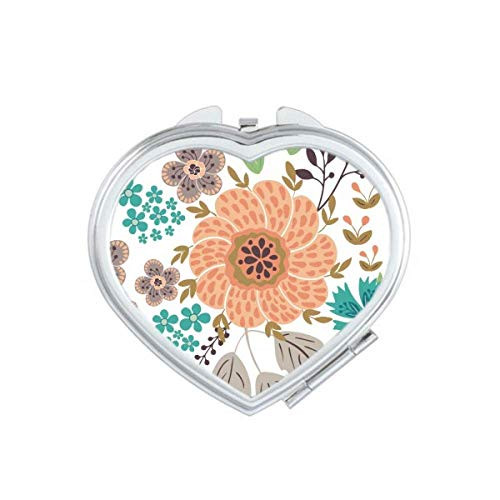 Sun Orange Flower Plant Paint Heart Mirror Travel Magnification Portable Handheld Pocket Makeup Sun Orange Flower Plant Paint Heart Mirror Travel Magnification Portable Handheld Pocket Makeup
