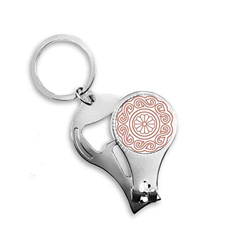 China Chinese Traditional Culture Pattern Nail Nipper Ring Key Chain Bottle Opener Clipper