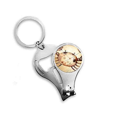 June July Cancer Constellation Zodiac Nail Nipper Ring Key Chain Bottle Opener Clipper