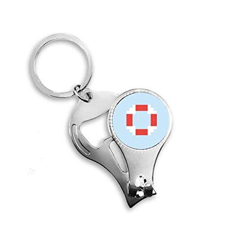 Summer Sail Life Buoy Pixel Nail Nipper Ring Key Chain Bottle Opener Clipper