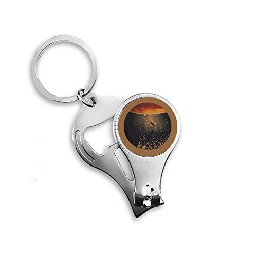 Universe and Alien Space Scenery Nail Nipper Ring Key Chain Bottle Opener Clipper