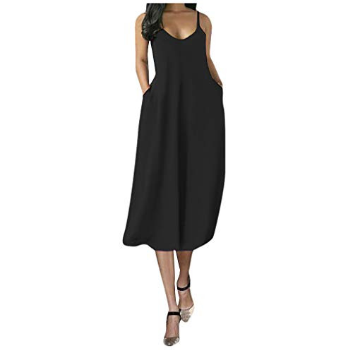 Shakumy Women's Casual Summer Boho Sexy Spaghetti Strap Swing Midi Dress Beach Sundress Party V Neck Cami Dress with Pocket Shakumy Women's Casual Summer Boho Sexy Spaghetti Strap Swing Midi Dress Beach Sundress Party V Neck Cami Dress with Pocket