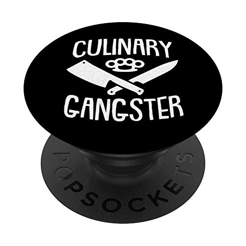 Culinary Gangster Chef Funny Kitchen Staff Cook-ing Gift PopSockets PopGrip- Swappable Grip for Phones  and  Tablets