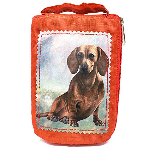 Dachshund Foldable Tote Bag - Durable and Waterproof - Zippered Tote for Women - Amazing Art - Perfect for Dachshund Owners