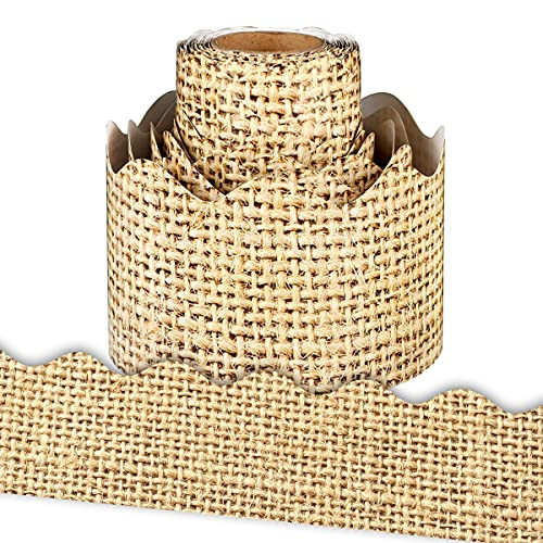 64 ft Burlap Scalloped Bulletin Board Border for Classroom Decoration