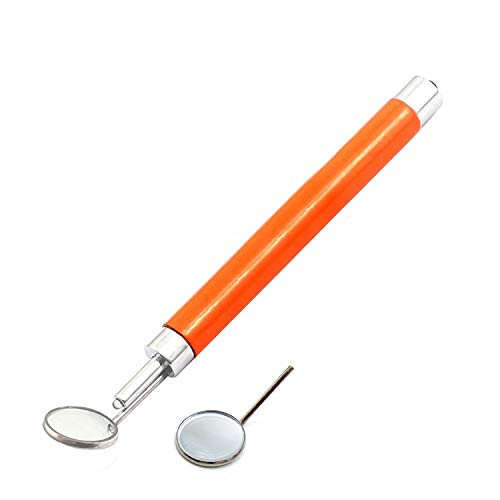 OdontoMed2011 Dental Mirror Orange Handle with Bright Light Removable Mirrors 4 and 5 Dental Instruments -Orange- OdontoMed2011 Dental Mirror Orange Handle with Bright Light Removable Mirrors 4 and 5 Dental Instruments -Orange-