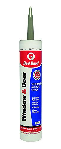 Red Devil 084650 84650 Window  and  Door Siliconized Acrylic Caulk- 10.1 oz- Gray