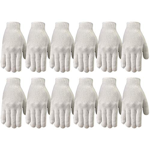 Wells Lamont Polyester Work Gloves- String Knit- 12 Pair Pack- Large -513LZ- - White