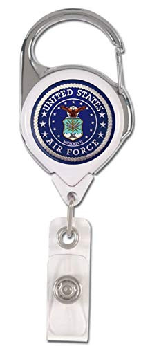 U.S. Air Force USAF Heavy Duty Retractable Badge Holder Key Reel with Retractable Reel Clip On ID Card Holders